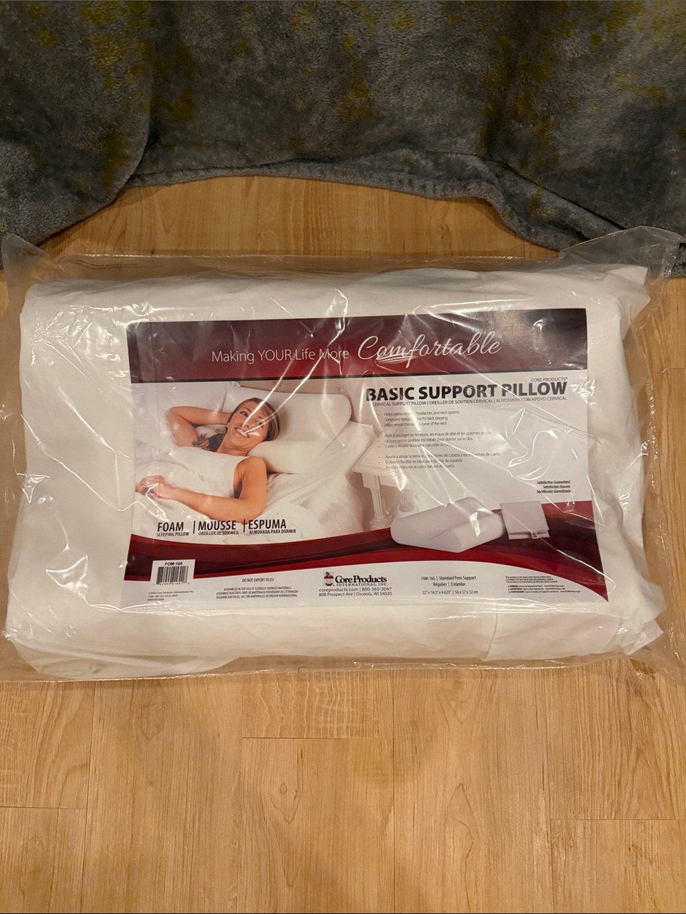 Basic Cervical Support Pillow - White Foam Comfort NWT